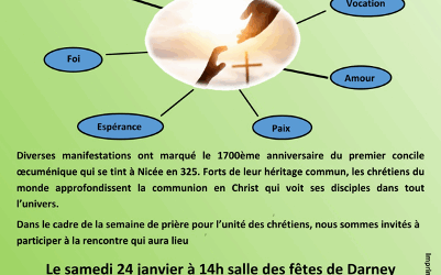 Semaine de l&rsquo;Unité : journée oecuménique à Darney